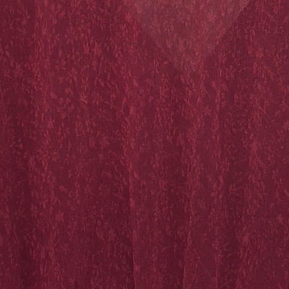 LEITH Silky Blouse in Burgundy MED Peplum Long Sleeve Top - Picture 8 of 10